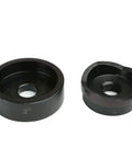 Beefy 2 Inch Conduit Punch And Die Set For Hydraulic Knockout Driver 3/4 16 Thread, black oxide finish, front view.