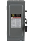 Front view of 60 Amp 240 Volt Two Pole Indoor General Duty Fusible Safety Switch With Neutral For Homes And Small Biz NEMA 1