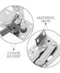 Soft Close Surface Mount Cabinet Hinges With Concealed Tip Out Tray Hardware 2 Pack Noiseless Damping Mechanism For Kitchen Cupboards Easy Installation Durable Iron Construction, close-up view showing silvery iron material