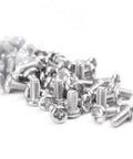 M3x6mm Stainless Steel Phillips Round Head Machine Screws Kit, Rust Resistant 304 Grade Cross Slot Screws For DIY Home Repairs, Furniture, Electronics And Office Gear, 100 To 300 Pieces pile of stainless steel Phillips round head machine screws