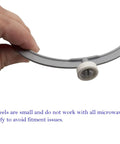 Close-up of Model Specific Microwave Turntable Support Ring Replacement 8206227 W11252182 Not Universal showing wheel detail.