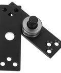 360 Degree Rotating Concealed Door Pivot Hinge In Heavy Duty Stainless Steel Black Finish showcasing detailed screw holes view