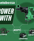 Cordless 36V MultiVolt Rotary Hammer Tool Only SDS Plus 1-1/8 Inch with battery and adapter options shown