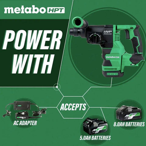Cordless 36V MultiVolt Rotary Hammer Tool Only SDS Plus 1-1/8 Inch with battery and adapter options shown