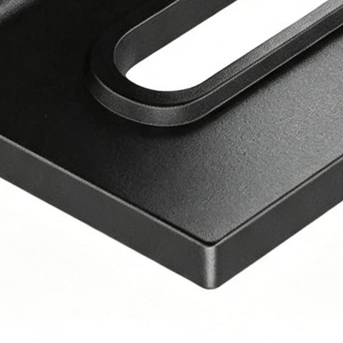 Close-up of Heavy Duty Sliding Barn Door Guide With Carpet Safe Floor Track, made of steel for smooth performance.