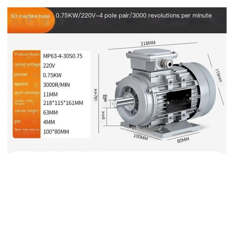 0.75kW Three Phase 220V Permanent Magnet Synchronous Motor With Pure Copper Windings Industrial Grade No Fuss Install