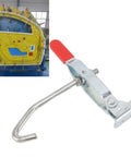 J Hook Toggle Clamp Galvanized Beefy Heavy Duty Draw Latch with red non-slip grip and galvanized finish