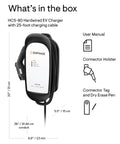 What’s in the box for 64 Amp EV Charger HCS 80 Hardwired 240V 15.4kW Power With Rugged J1772 Connector 25 Ft Cable Safety Certified