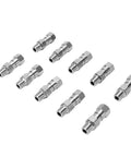 The Real Deal Heavy Duty Stainless Steel Hydraulic Hose Fittings Three Eighth Inch NPT Female To Male Swivel Adapter With Rotating Joint Stops Kinking No Sweat Flexibility For Plumbing Projects Or Auto Repair Work And DIY Enthusiasts. 10-piece kit