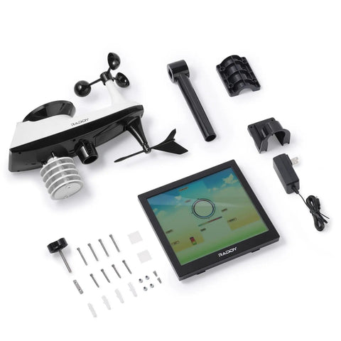 Pro Grade WiFi Weather Station With Indoor Outdoor Temperature And Humidity Monitor, 10 Inch Digital Color Display and sensors