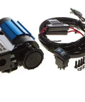 CKMTA12 12V On Board Twin High Flow Air Compressor with wiring loom and accessories for air lockers and heavy duty use.