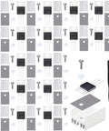 20 Pack IRLZ44N IRLZ44NPBF N-Channel MOSFET Transistors TO-220AB 55V 47A With Heatsinks And Hardware Includes Screws Washers For DIY Power Electronics Projects And Hobbies, 20-pack IRLZ44N MOSFETs with heatsinks, screws, washers, and TO-220AB package