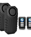 Two Wireless Bike Alarms With Remote For Ebikes And Motorcycles Anti Theft Vibration And Motion Sensor System IP65 Waterproof Super Loud 113dB