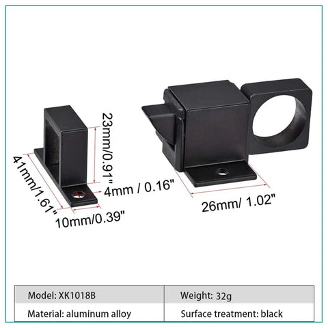 Tough As Nails Aluminum Spring Latch Automatic Door Lock Snap Shut Gate Hardware For Hotels And Offices Silver Finish side view. Compact design.