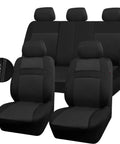 All Black 3D Air Mesh Car Seat Covers With 5mm Foam Padding, Airbag Compatible, Universal Fit For SUV Vans Sedans And Trucks, Full Set Interior Covers
