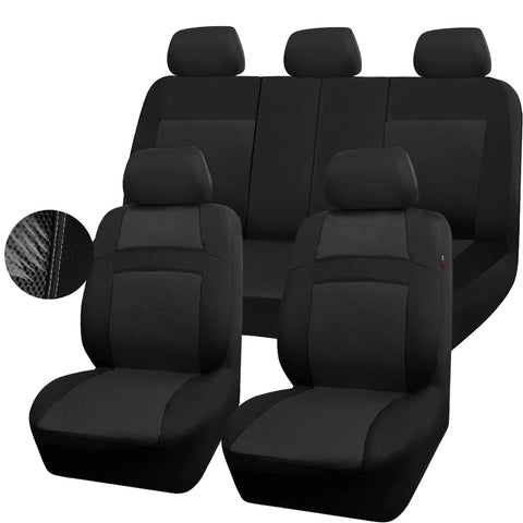 All Black 3D Air Mesh Car Seat Covers With 5mm Foam Padding, Airbag Compatible, Universal Fit For SUV Vans Sedans And Trucks, Full Set Interior Covers