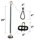 Twin Pack 25 Inch Tender Spring Kit With Hanger Trackers And Hose Clamps For Heavy Duty Air Line And Power Cable Runs, 3In1 ABS System