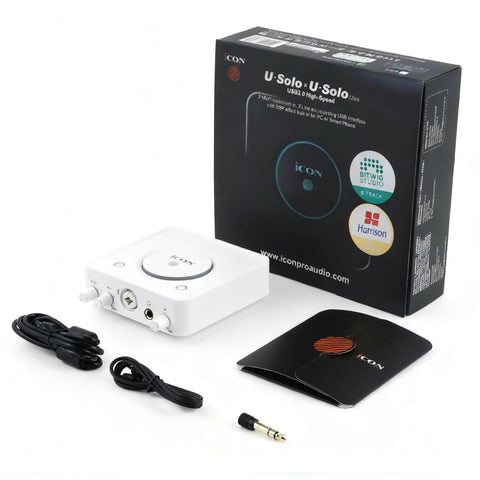 USB Audio Interface With 24 Bit 192 kHz Fidelity For PC Rock Solid Low Latency ASIO Two Point Zero XLR Input With 48V Phantom Power ProDriver4 Software with accessories and box