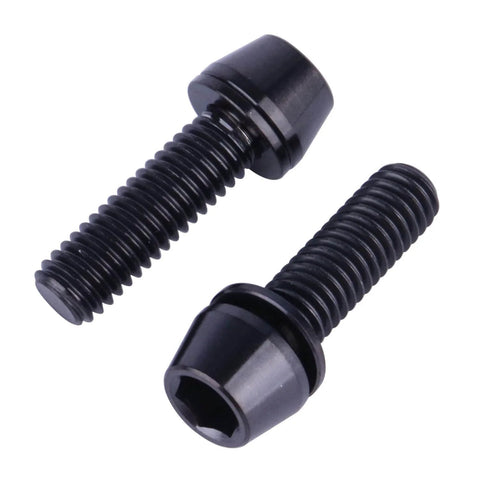Titanium Allen Hex Tapered Head Bolts Set M6 X 16mm 18mm 20mm Black 6 Pack Grade 5 Titanium Alloy Fasteners for Bicycle Fittings
