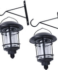 2 Pack Solar Lanterns For Outdoor Spaces With Wall Mount And Hanging Options, Warm White Edison Bulb Lights