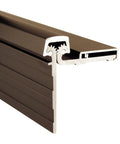 Heavy Duty Half Surface Door Hinge For Hollow Metal Frames 83 Inch Length Dark Bronze Anodized Aluminum Finish With Adjustable Alignment And 20 Fasteners Per Leaf Tough As Nails Built To Last profile view