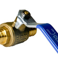 Three Quarter Inch Pex Ball Valve Blue Cold Brass 400 PSI Hundred Pack For All Pex Tubing Brands Works With Crimp Or Clamp Connection Systems