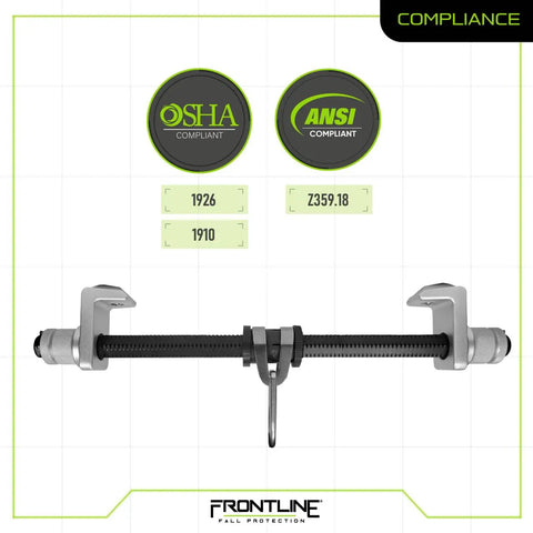Lightweight Aluminum I Beam Slider Anchor For Easy Fall Protection No Tools Install Adjustable Turn Locking Adjusters Nylon Bushings And Ball Bearings