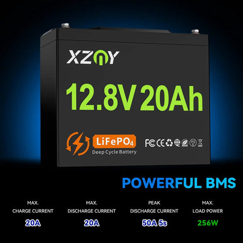 12V 20Ah LiFePO4 Battery With Built In 20A BMS For Fish Finders, Scooters, Solar Setups And Camping, 4000 Cycles, Rechargeable