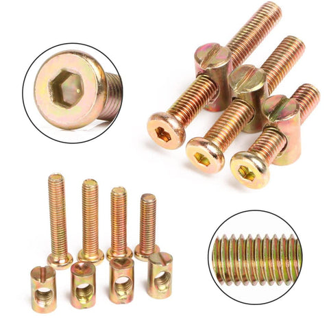 Ultimate M6 Hex Socket Cap Screws And Nuts Replacement Kit For Furniture And Baby Cribs showing various bolt sizes and heads.