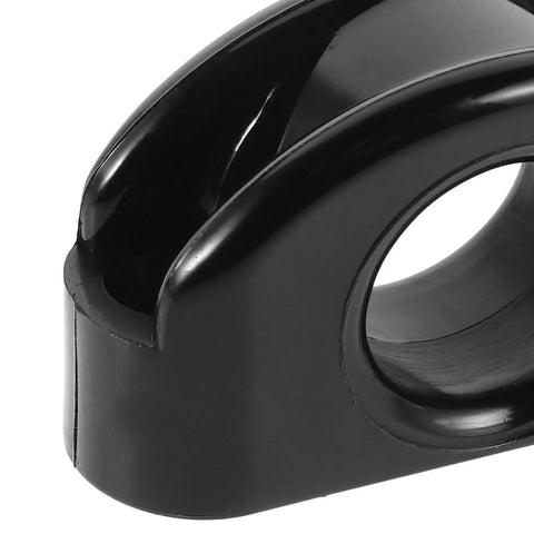 Close-up of a heavy duty nylon pulley guide set for boats and kayaks with rolling bearing, durable marine roller wheel.