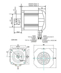 Technical drawing of Heavy Duty 220V Brushless DC Motor With Adjustable Speed 1500W To 2000W, 6000 RPM Permanent Magnet Motor.