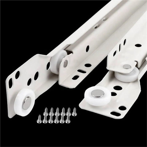 Beefy Heavy Duty Drawer Slides With Full Extension For Cabinets And Desks, Smooth Ball Bearing Rails, 14 Inch, White, Includes Screws
