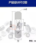 Heavy Duty Plastic Coated Ball Bearing Pulley Rollers Featuring Pom Spherical Cam Design, dimensions with 50mm outer diameter and 8mm bore.
