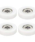 Meccanixity 4 Pack White Roller Idler Bearing Pulley, 8 X 40 X 10mm plastic wheels for sliding conveyor and mobile door accessories.
