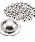 Ironclad Stainless Steel Metal Roof Screw Caps Lock Out Damp And Seal Worn Fasteners No Pull Backs For Barns Sheds Garages Rv Tops No Sweat Setup Stops Leaks Immediate Rust Guard All Season Shield Pack 100 showing shiny caps arranged.