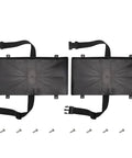 Rock Solid Group 27 Battery Tray With Quick Release Strap For Automotive Marine Rv And Boat Secure Mount Up To 7X12 Point 5 Inches Heavy Duty Anti Vibration Base Two Pack, showing two trays with straps and screws.