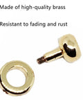 Two Piece Copper Zipper Insert Buckle Kit For Purses And Pouches Handbag Repair DIY Clip For Pochette Small Bag Chain Strap Metal Buckles Replacement Easy Install Zipper Handle Repair, showing brass buckle components.