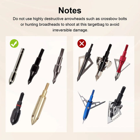 Arrowheads suitable for Portable Archery Target Bag With Easy Carry Handles Weatherproof Design Ideal For Backyard Practice