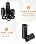 12 Pcs Aluminum Spacers Set 3/8 In ID X 3/4 In OD X 5/8 In Length Unthreaded Standoff Bushings Black for DIY projects