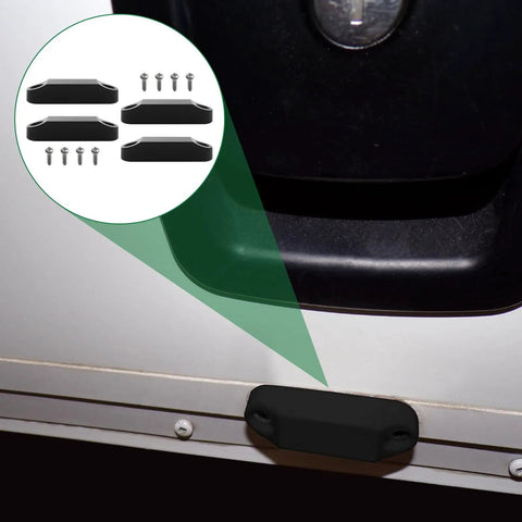 Magnetic Door Holder for RVs Two Pair Black All Weather Door Catch and Magnet Set installed on RV with screws included