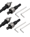 Pro Grade 17mm Hole Saw Set With 68mm Length HSS Spring Loaded Twist Drill Bits Includes 4 Hole Saws And Hex Wrenches For Wood Plastic And Soft Metal Cutting Performance
