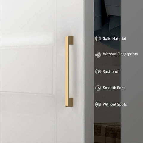 Pack Of 10 Five Inch Center To Center Zinc Alloy Kitchen Cabinet Handles In Champagne Bronze Finish with solid, smooth edges.