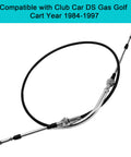 Golf Cart Shift Cable For Club Car DS Gas Models From 1984 Through 1997 Replacement Transmission Cable 63 Inch Length For Forward And Reverse Shifting OEM 1012326 1013085 1018510 02, black cable with metal ends