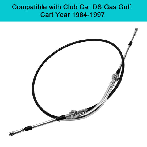 Golf Cart Shift Cable For Club Car DS Gas Models From 1984 Through 1997 Replacement Transmission Cable 63 Inch Length For Forward And Reverse Shifting OEM 1012326 1013085 1018510 02, black cable with metal ends