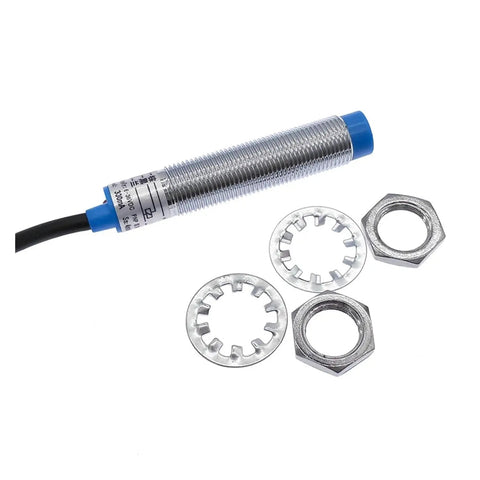 Inductive Proximity Switch Sensor LJ12A3-4 PNP/NPN 4mm Sensing Distance Built Tough Plastic Metal Housing With Smooth Onoff Control For Stable Circuit Switching, Ideal For Industrial Automation, Robotic Arms, And Conveyors. M12 sensor with nuts and washers