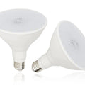 Radar Motion Sensor Outdoor Flood Light Bulbs PAR38 LED Dusk to Dawn Security Bulbs 15W 100W Equivalent 5000K Daylight for Porch Garage Driveway 360 Degree Coverage Weatherproof No Brainer Install 2 Pack, white PAR38 bulbs