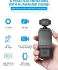 Hand holding 2.5K Dope Portable Vlogging Camera With WiFi Night Vision And Stabilization For Travel Sports And Covert Recording