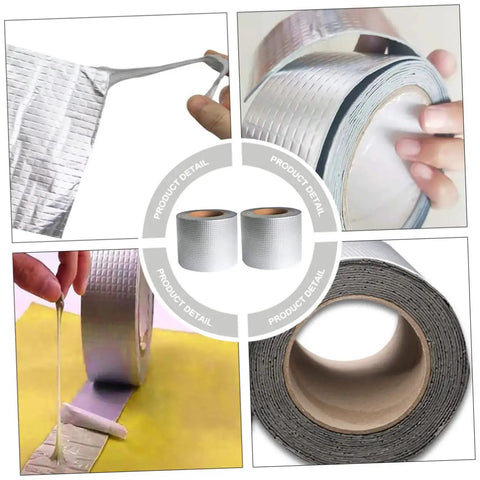 Heavy Duty Repair Tape With Super Sticky Adhesive For Leak Stopping On Flexible Pipes Roofs And Outdoor Gear Weatherproof Sealant Tape For Quick DIY Fixes And Rugged Weatherproof Patches, various views including rolls and application close-ups