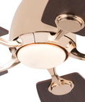 Ceiling Fan with Light 45W Wireless Remote 5 Blades Iron Indoor Mount close-up of light and blades from below