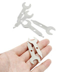 4 Piece Collet Wrench Key Set Three Eighths Inch Nine Point Five Millimeter Stainless Steel Multitool Wrench in hand